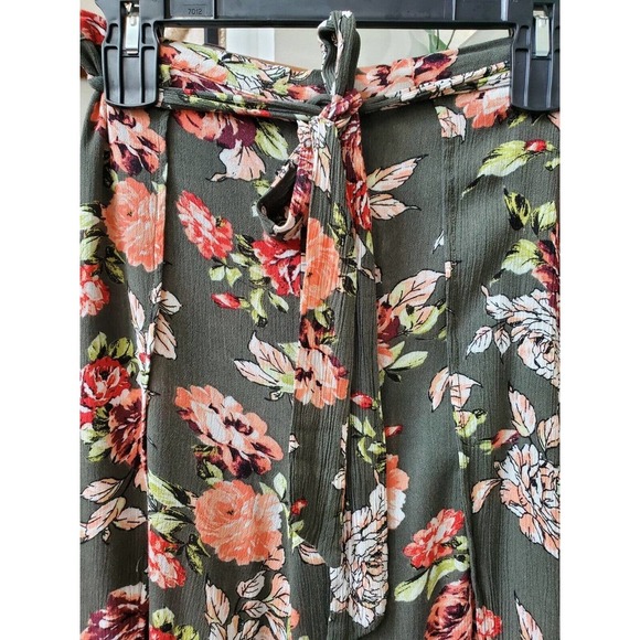 Xhilaration Women's Gray Floral 100% Rayon Comfort Waist Pull On Trouser Pant S - Picture 2 of 11